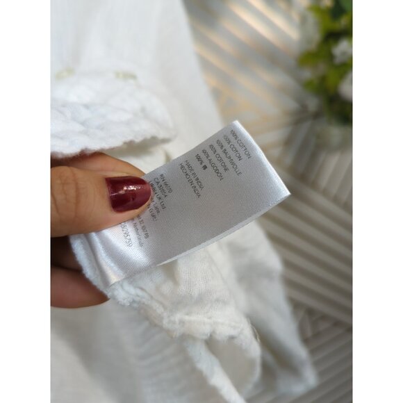 URBAN OUTFITTERS Women's Gauze Button Up Romantic Top Long Sleeve Boho White SM - Picture 7 of 7